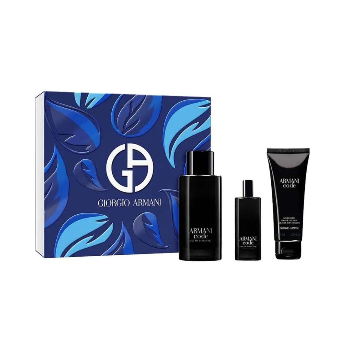 KIT GIORGIO ARMANI CODE EAU DE TOILETTE 125ML + GEL DE BANHO 75ML + 15ML S24