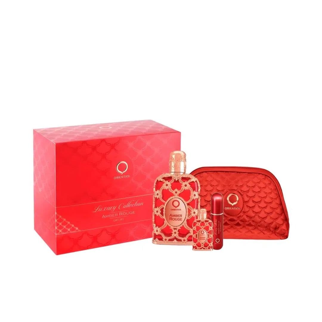 ORIENTICA GIFTSET AMBER ROUGE 80ML + 7,5ML EAU DE PARFUM + NECESSAIRE + ATOMIZADOR